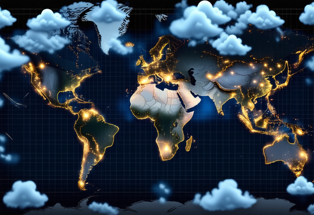 클라우드 연결로 이루어진 글로벌 데이터 지도
