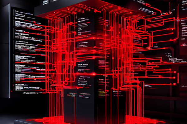 서버 병목 현상으로 데이터 흐름이 얇아지고 과부하된 구간이 붉게 표시된 반면, 다른 자원들은 유휴 상태로 회색 처리된 시스템 리소스 불균형 플로우차트입니다.