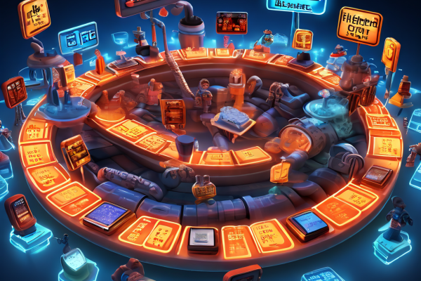 높은 수수료와 느린 처리 속도로 막힌 디지털 파이프라인을 둘러싸고 좌절한 디지털 아바타들이 보여주는 블록체인 네트워크의 확장성 문제를 상징적으로 표현한 이미지입니다.