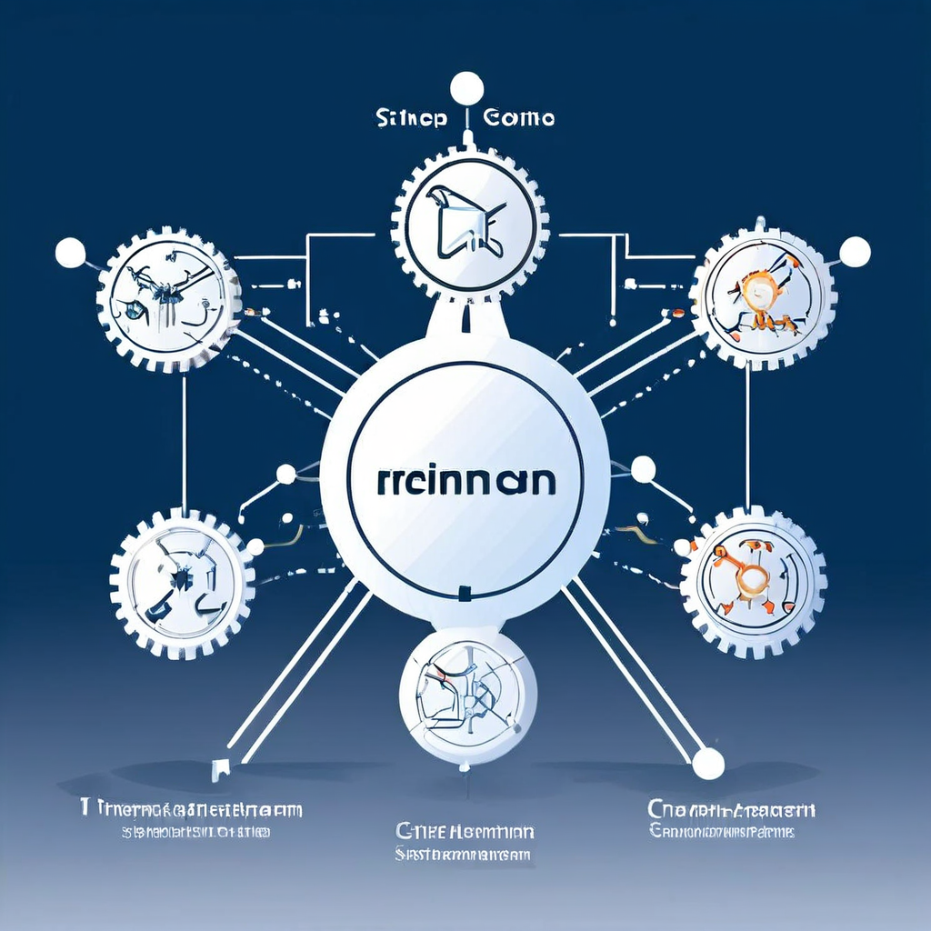 CCIP 기술 구성 요소를 설명하는 다이어그램으로 초기화, 전송, 전달의 3단계가 연결된 기어와 흐름을 보여주며 블록체인 상호운용성의 핵심 과정을 시각화합니다.