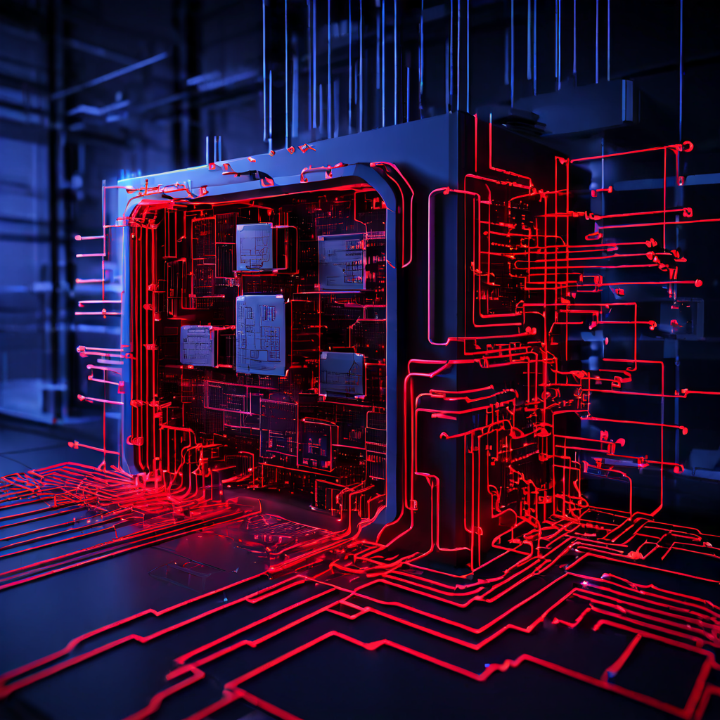 과부하 상태의 단일 데이터 채널이 보안 취약점 경고와 함께 성장을 저해하는 병목 현상으로 인해 균열 가는 모습을 3D 블루프린트로 시각화한 이미지입니다.