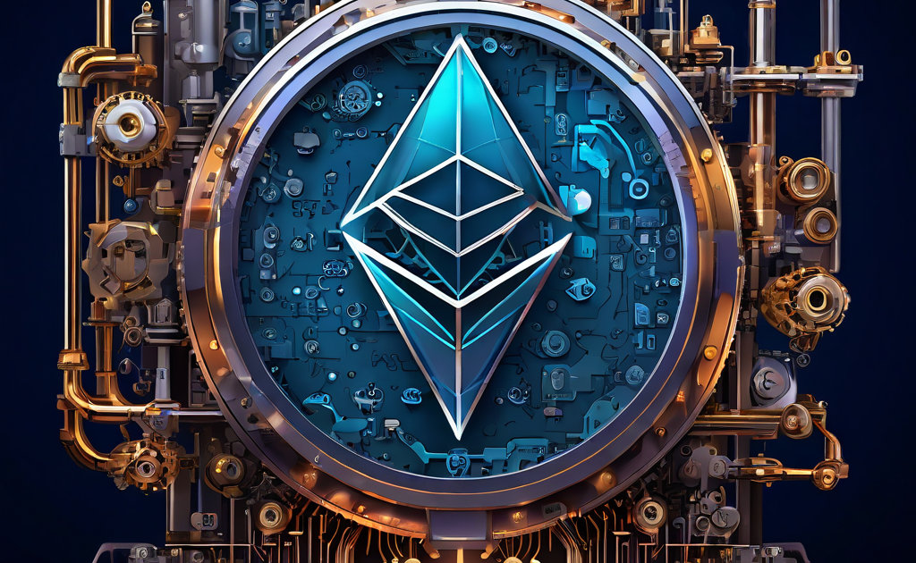 이더리움 경제 모델의 근본적인 재설계를 복잡한 엔진 업그레이드로 표현한 이미지로, 단순한 가스비 조절이 아닌 체계적인 프로토콜 변화를 상징합니다.