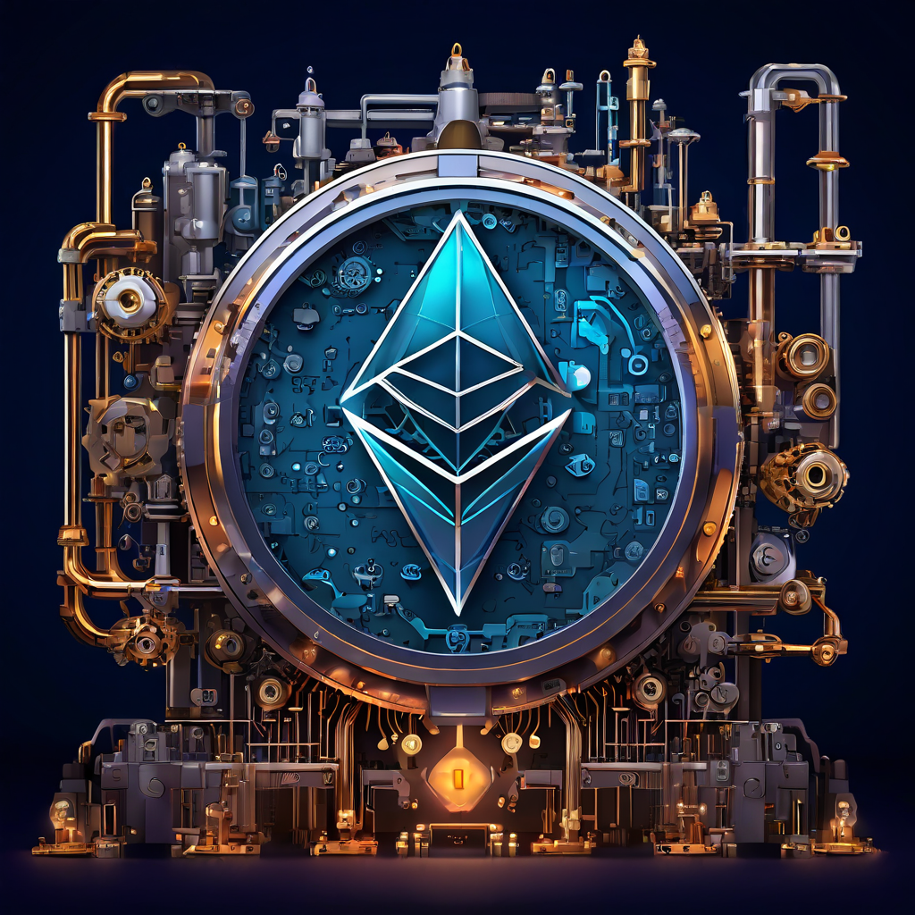이더리움 경제 모델의 근본적인 재설계를 복잡한 엔진 업그레이드로 표현한 이미지로, 단순한 가스비 조절이 아닌 체계적인 프로토콜 변화를 상징합니다.