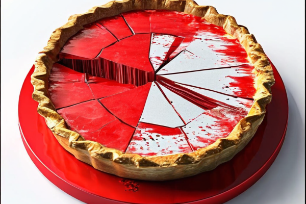 기존 스테이킹 자산의 유동성 부족 위험을 경고하는 3D 파이 차트로, 갈라지고 건조한 형태와 함께 유동 자산이 제로인 구역에 빨간 경고 아이콘이 표시되어 있습니다.